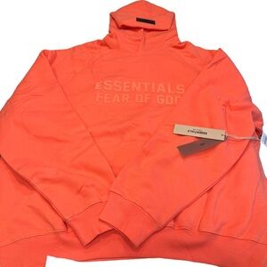 Fear Of God Essentials Unisex Large Coral Hoodie Pullover Sweatshirt Size L NWT